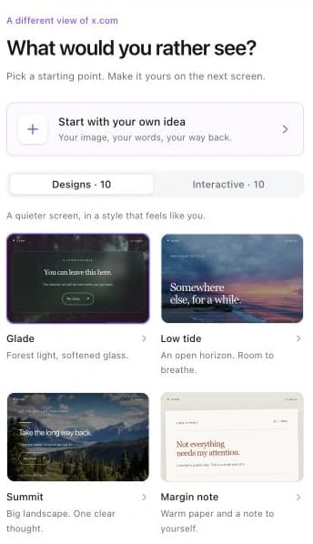 Screenwright’s design gallery with static and interactive collections.
